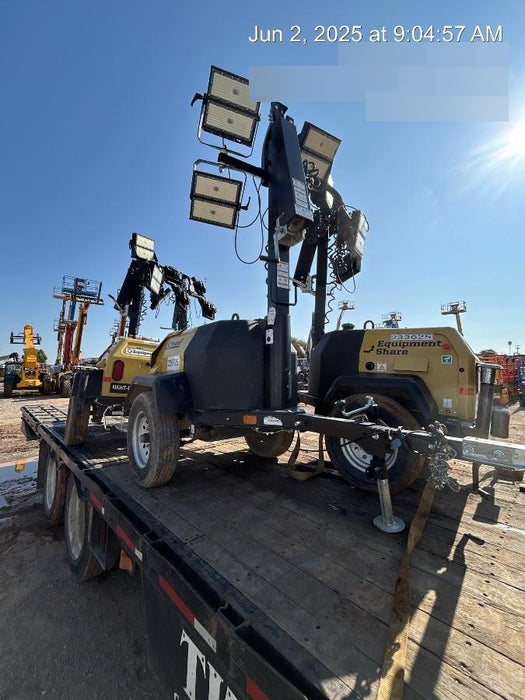 2022 Allmand NLV3GR (4) LED Light Fixture 350W, 23' Vertical Mast, 3kW Prime, Towable, Deep Sea L401, Leveling Jacks, Yanmar T4F 5.8hp