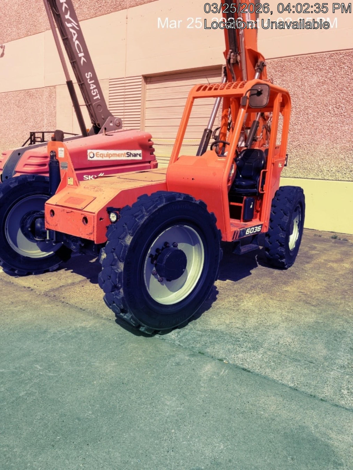 2019 Skytrak 6036 Canopy, Solid Tires, LED Work Lights, Beacon w/72" Carriage, 48" Pallet Forks