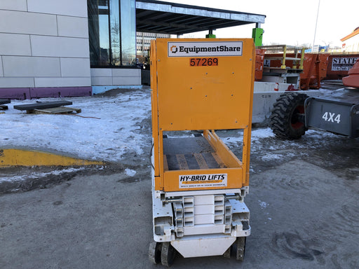 Custom Equipment HB-1430 Hy-Brid Scissor Lift
Platform capacity up to 670 lbs
Working height up to 20 ft
Weighs under 1,700 lbs
Non-marking wheels