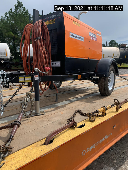 2021 Lincoln Electric Vantage 322 Vantage 322 Ready Pak 3 w/ Telematics & Decals, ORANGE (includes trailer, cable rack, fender light kit)