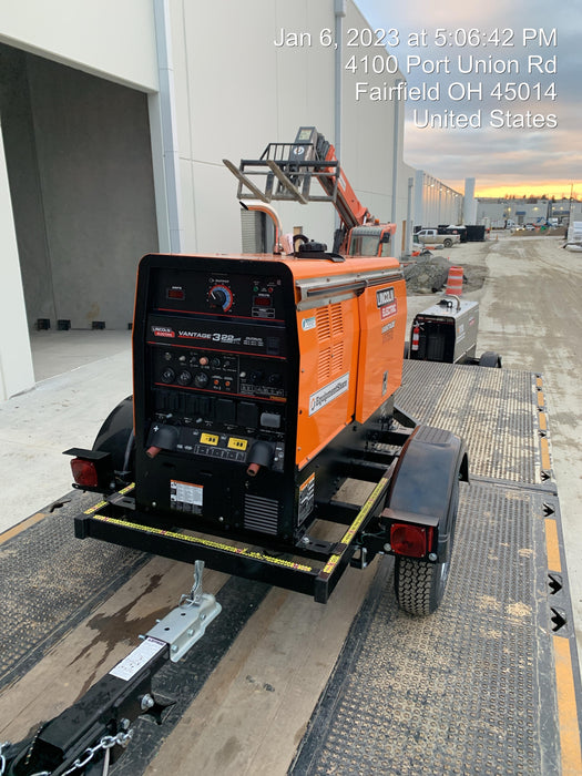 2021 Lincoln Electric Vantage 322 Vantage 322 Ready Pak 3 w/ Decals, ORANGE (includes trailer, cable rack, fender light kit) NO Telematics