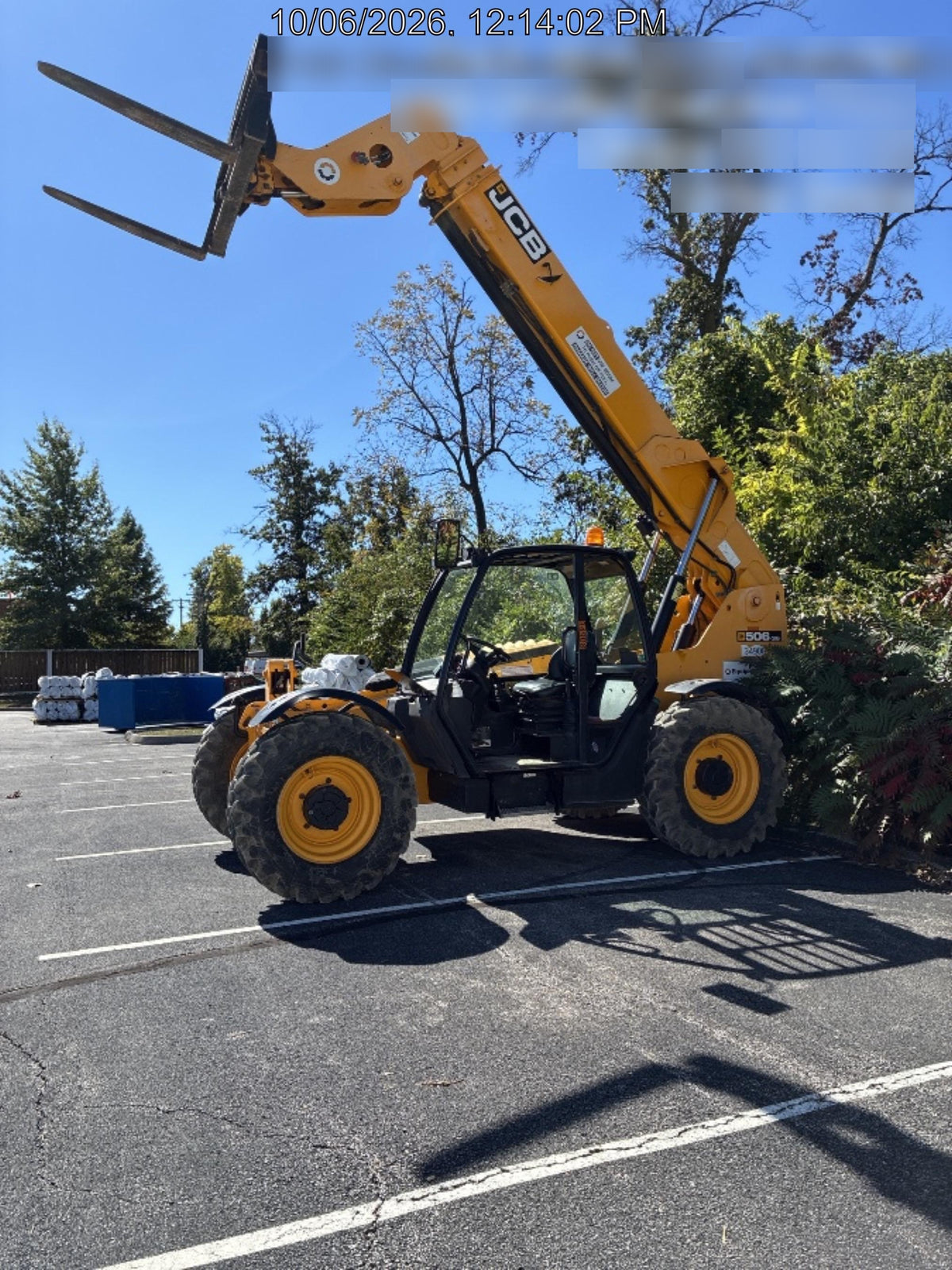 2019 JCB 506-36 Canopy, 74 HP, Foam Filled Tires, STD Worklight, Beacon, Aux Hydraulics, Lifting Eye, Back up Alarm 48" Carriage/48" Forks