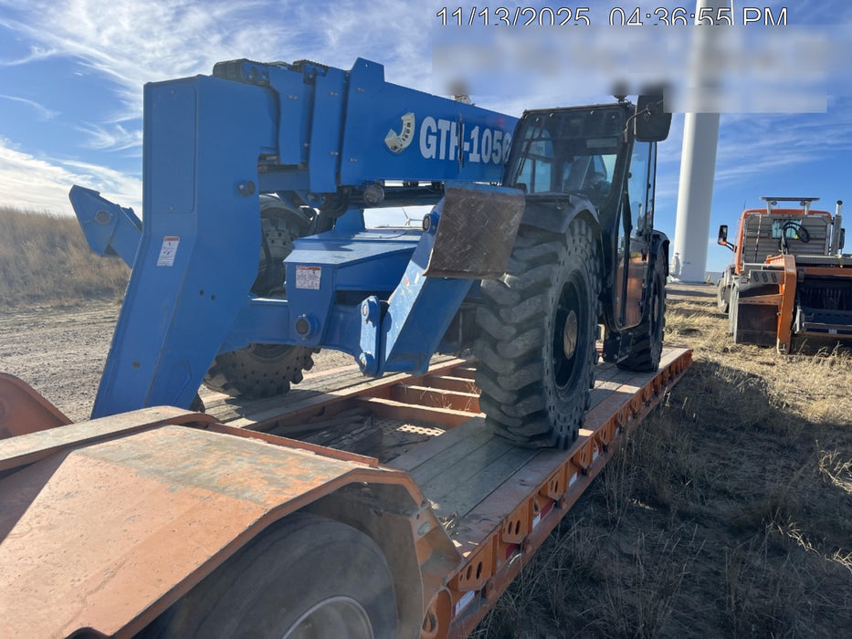 2019 Genie GTH-1056 Cab/Heat/AC, Solid RT Tires, LED Work Lights, Beacon 60" QA Carriage, 60" Forks