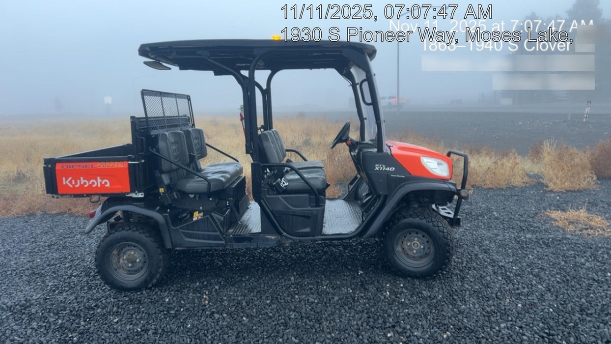 2022 Kubota RTV-X1140W-H Plastic Canopy, Windshield Acrylic Clear, LED Strobe Light, Wire Harness Kit, Back up Alarm