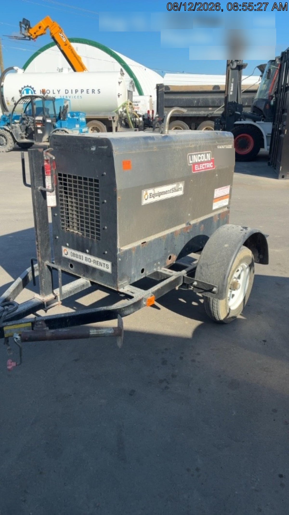 2019 Lincoln Electric Vantage 322 Welder Ready-Pak 3, Two wheel trailer, Fender and Light kit, Cable Rack