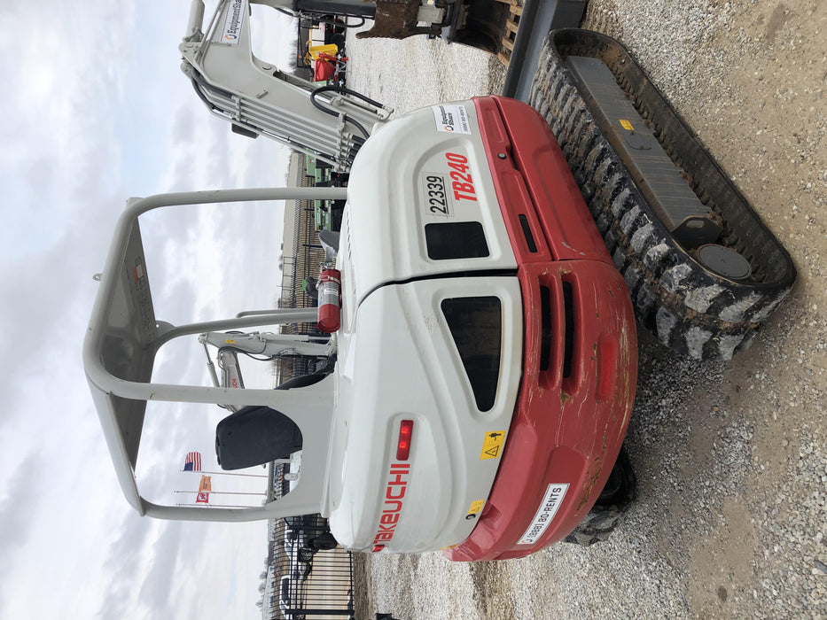 2019 Takeuchi TB240 Takeuchi TB240 Canopy w/Rubber Tracks, Auxiliary Hydraulics, Manual QC, Hydraulic Thumb, 12/18/24" Buckets