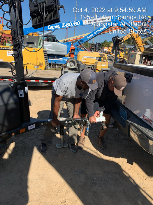 2022 Allmand NLV3GR (4) LED Light Fixture 350W, 23' Vertical Mast, 3kW Prime, Towable, Deep Sea L401, Leveling Jacks, Yanmar T4F 5.8hp