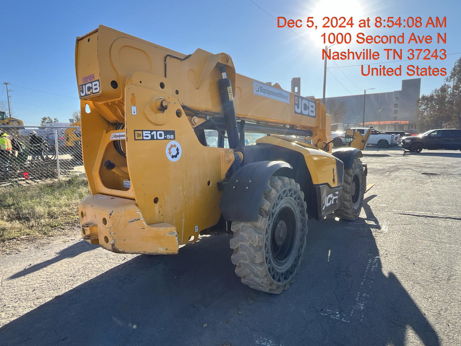2020 JCB 510-56 Canopy, Solid Tires, Work Lights, Beacon, Aux Hydraulics, Back up Alarm, Lifting Eye, ES Decals