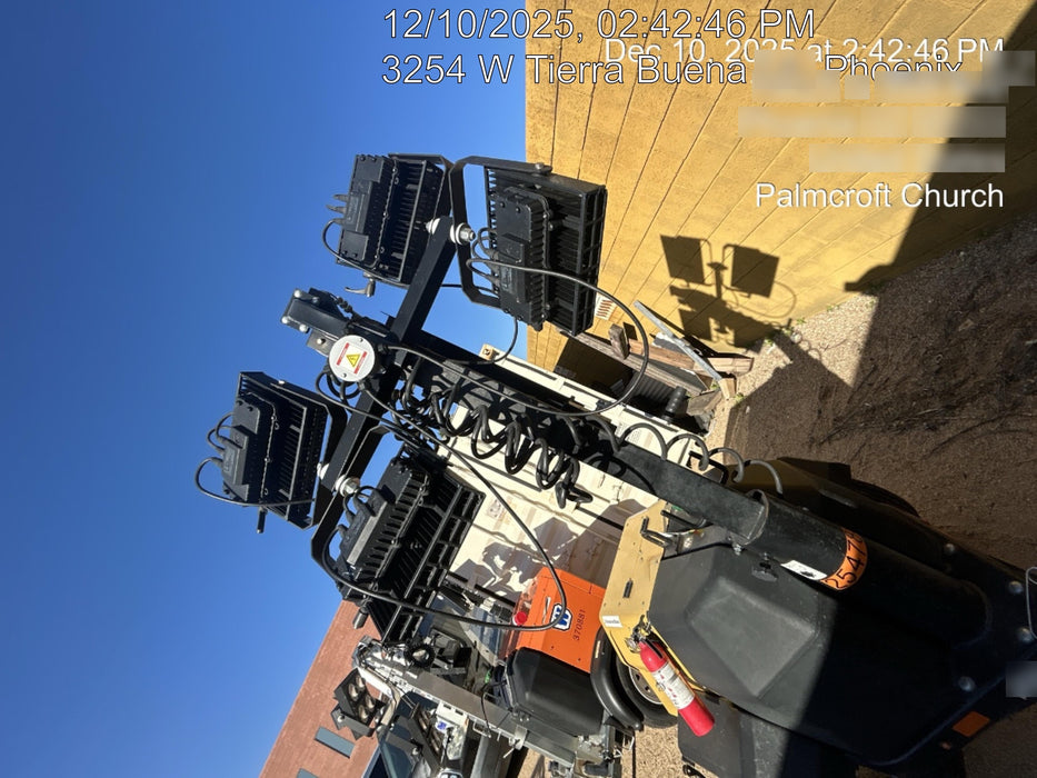 2022 Allmand NLV3GR (4) LED Light Fixture 350W, 23' Vertical Mast, 3kW Prime, Towable, ES Decals, T3