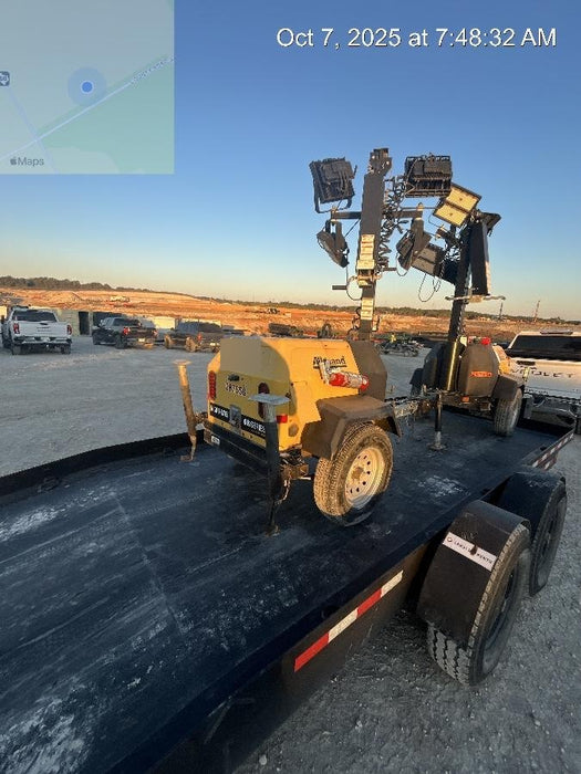 2022 Allmand NLV3GR (4) LED Light Fixture 350W, 23' Vertical Mast, 3kW Prime, Towable, Deep Sea L401, Leveling Jacks, Yanmar T4F 5.8hp