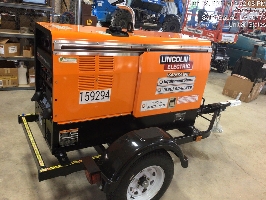 2021 Lincoln Electric Vantage 322 Vantage 322 Ready Pak 3 w/ Decals, ORANGE (includes trailer, cable rack, fender light kit) NO Telematics