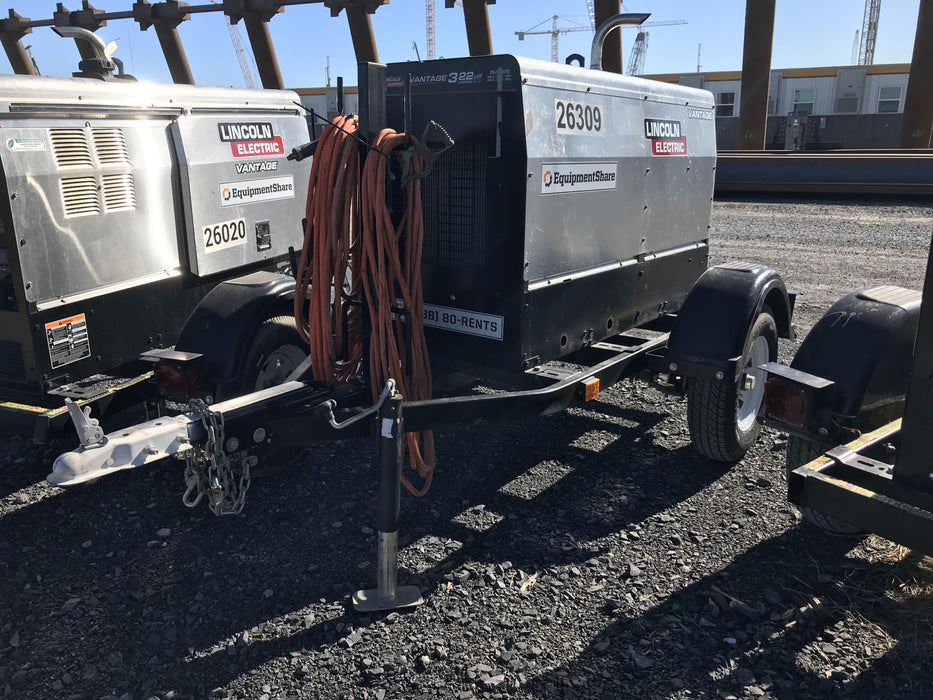 2019 Lincoln Electric Vantage 322 Lincoln Vantage 322 Welder w/Trailer, Light Kit, Cable Rack