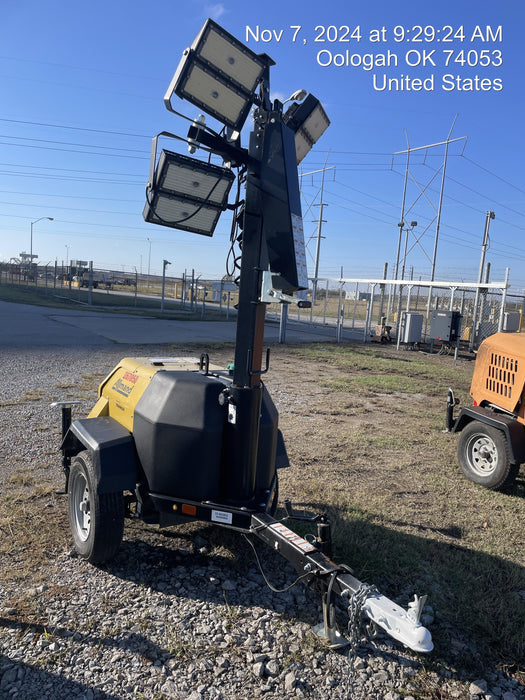 2022 Allmand NLV3GR (4) LED Light Fixture 350W, 23' Vertical Mast, 3kW Prime, Towable, ES Decals, T3