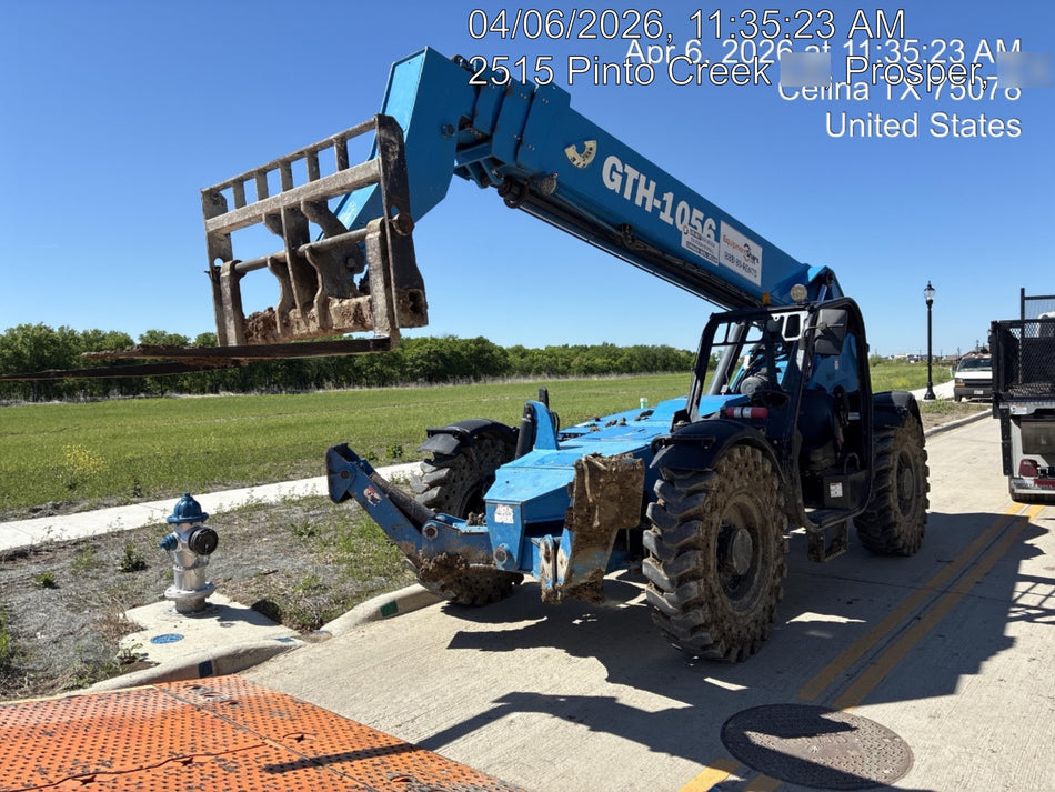 2019 Genie GTH-1056 Canopy, Solid RT Tires, LED Work Lights, Beacon 60" QA Carriage, 60" Forks