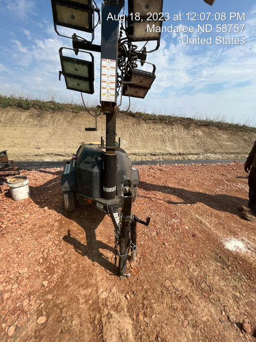 2022 Allmand NLV3GR (4) LED Light Fixture 350W, 23' Vertical Mast, 3kW Prime, Towable, ES Decals, T3