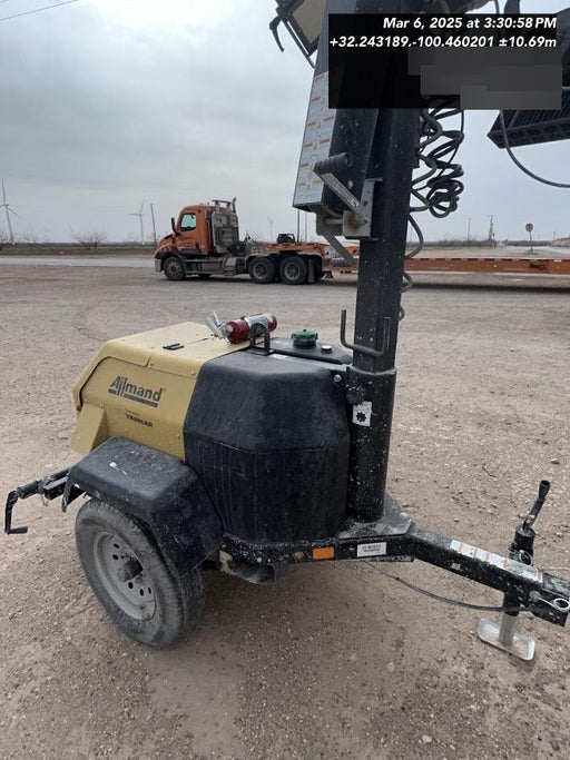 2022 Allmand NLV3GR (4) LED Light Fixture 350W, 23' Vertical Mast, 3kW Prime, Towable, ES Decals, T3