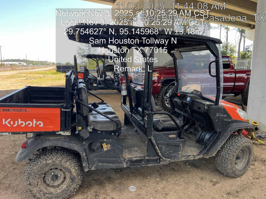 2021 Kubota RTV-X1140W-H Plastic Canopy, Windshield Acrylic Clear, LED Strobe Light, Wire Harness Kit, Back up Alarm