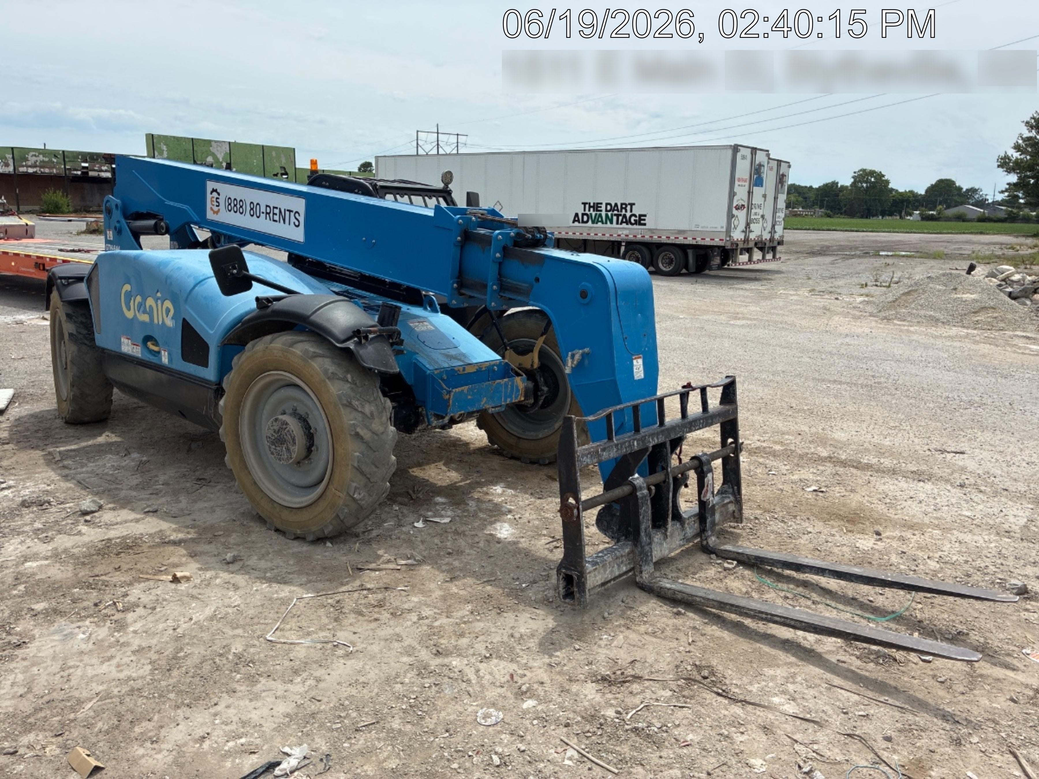 2019 Genie GTH-844 Canopy, Solid RT Tires, LED Work Lights, Beacon 60" QA Carriage, 48" Forks
