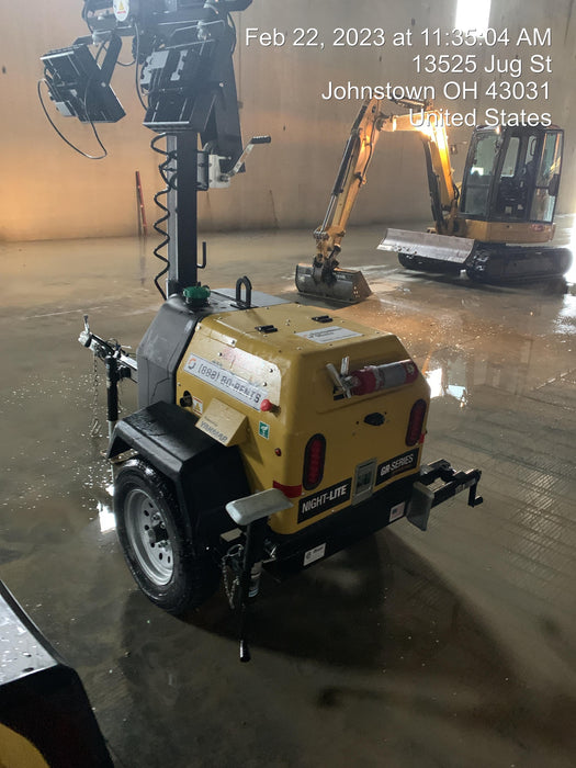 2022 Allmand NLV3GR (4) LED Light Fixture 350W, 23' Vertical Mast, 3kW Prime, Towable, ES Decals, T3