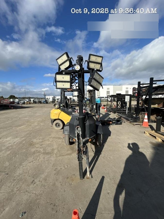 Allmand NLV3GR (4) LED Light Fixture 350W, 23' Vertical Mast, 3kW Prime, Towable, Deep Sea L401, Leveling Jacks, Yanmar T4F 5.8hp