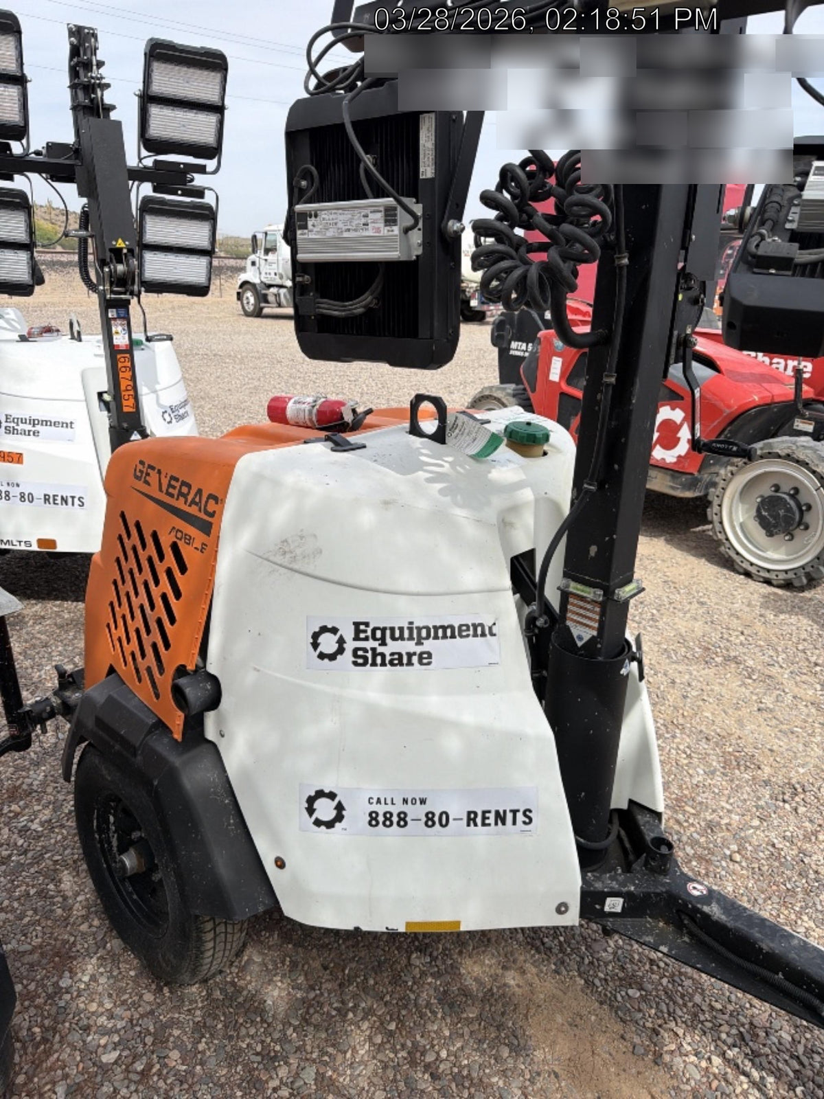 2024 Generac MLT2 Diesel, Flex Switch 120V Input, Powerzone Controller, 
(4) 320W LED Lights, 4kW Generator, 39.9 Gal Fuel Tank, 2" Ball, T3