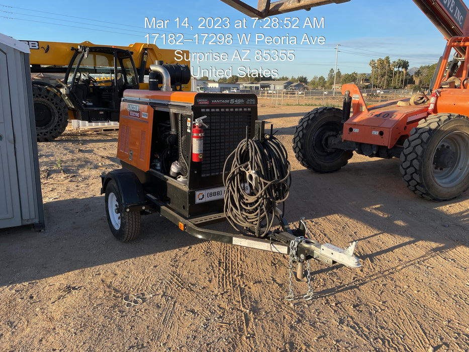 2021 Lincoln Electric Vantage 549X Ready Pak 3, ORANGE (includes trailer, cable rack, fender light kit)