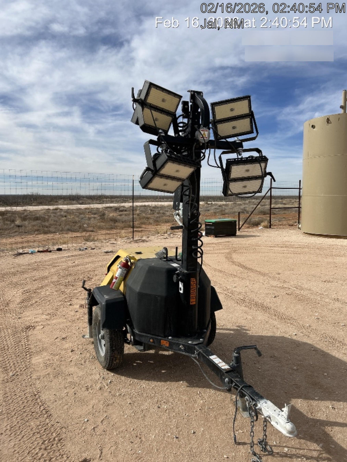 Allmand NLV3GR (4) LED Light Fixture 350W, 23' Vertical Mast, 3kW Prime, Towable, Deep Sea L401, Leveling Jacks, Yanmar T4F 5.8hp