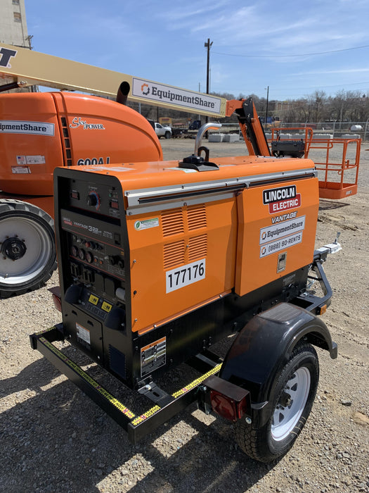 2021 Lincoln Electric Vantage 322 Vantage 322 Ready Pak 3 w/ Decals, ORANGE (includes trailer, cable rack, fender light kit) NO Telematics