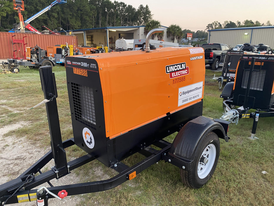 2021 Lincoln Electric Vantage 322 Vantage 322 Ready Pak 3 w/ Decals, ORANGE (includes trailer, cable rack, fender light kit) NO Telematics