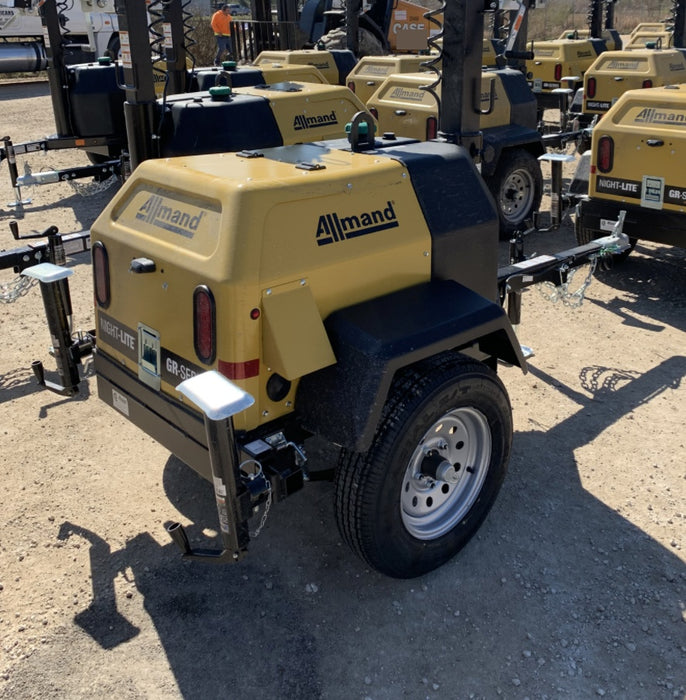 2022 Allmand NLV3GR (4) LED Light Fixture 350W, 23' Vertical Mast, 3kW Prime, Towable, Deep Sea L401, Leveling Jacks, Yanmar T4F 5.8hp