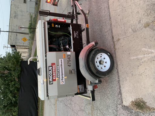 2019 Lincoln Electric Vantage 322 Ready-Pak 3, Two Wheel Trailer, Fender and Light Kit, Cable Rack