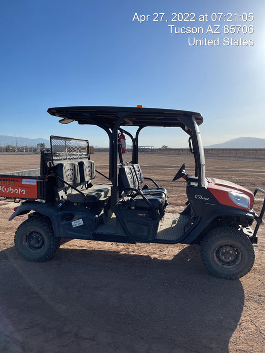 2021 Kubota RTV-X1140W-H Plastic Canopy, Windshield Acrylic Clear, LED Strobe Light, Wire Harness Kit, Back up Alarm