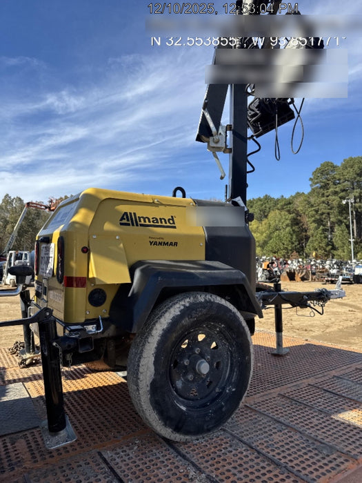 2022 Allmand NLV3GR (4) LED Light Fixture 350W, 23' Vertical Mast, 3kW Prime, Towable, ES Decals, T3