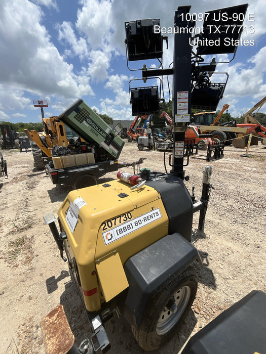 2022 Allmand NLV3GR (4) LED Light Fixture 350W, 23' Vertical Mast, 3kW Prime, Towable, Deep Sea L401, Leveling Jacks, Yanmar T4F 5.8hp