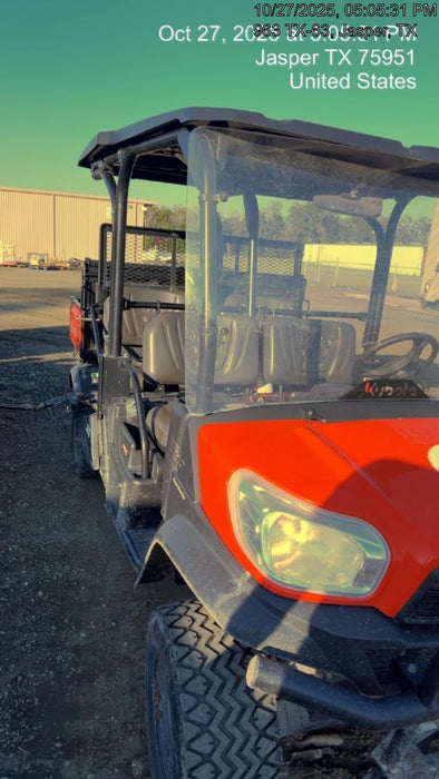 2022 Kubota RTV-X1140W-H Plastic Canopy, Windshield Acrylic Clear, LED Strobe Light, Wire Harness Kit, Back up Alarm