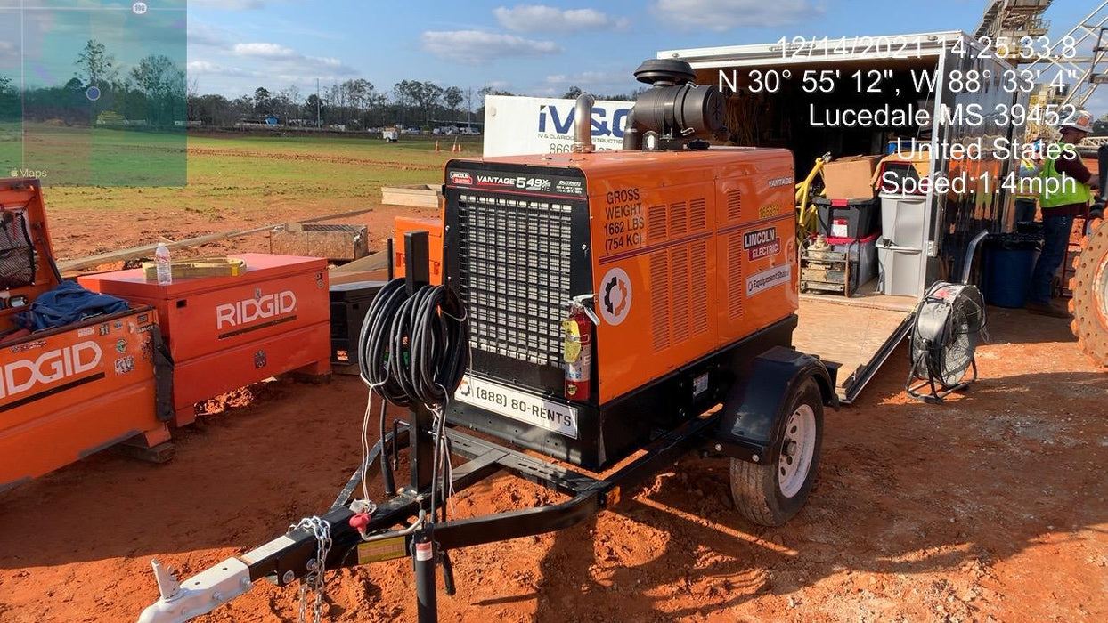 2021 Lincoln Electric Vantage 549X Ready Pak 3, ORANGE (includes trailer, cable rack, fender light kit)