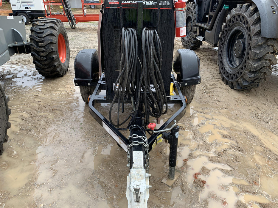 2019 Lincoln Electric Vantage 322 Welder Ready-Pak 3, Two wheel trailer, Fender and Light kit, Cable Rack