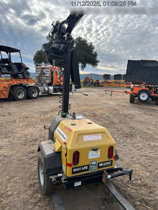 2022 Allmand NLV3GR (4) LED Light Fixture 350W, 23' Vertical Mast, 3kW Prime, Towable, ES Decals, T3