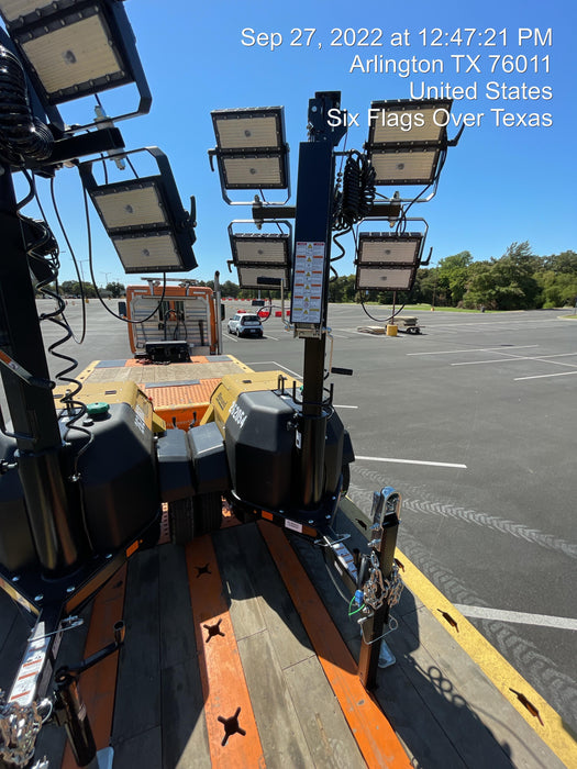 2022 Allmand NLV3GR (4) LED Light Fixture 350W, 23' Vertical Mast, 3kW Prime, Towable, ES Decals, T3