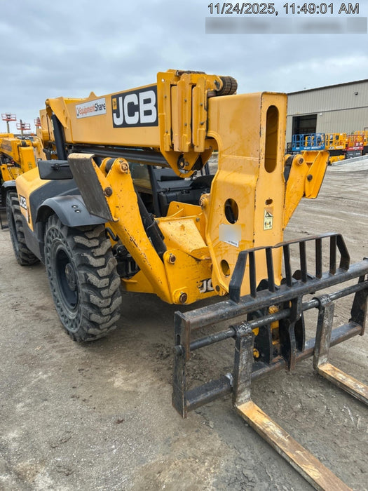 2019 JCB 510-56 74 HP w/Open ROPS, Beacon, Aux Hydraulics, Worklights, Solid Tires, 60" Carriage/Forks