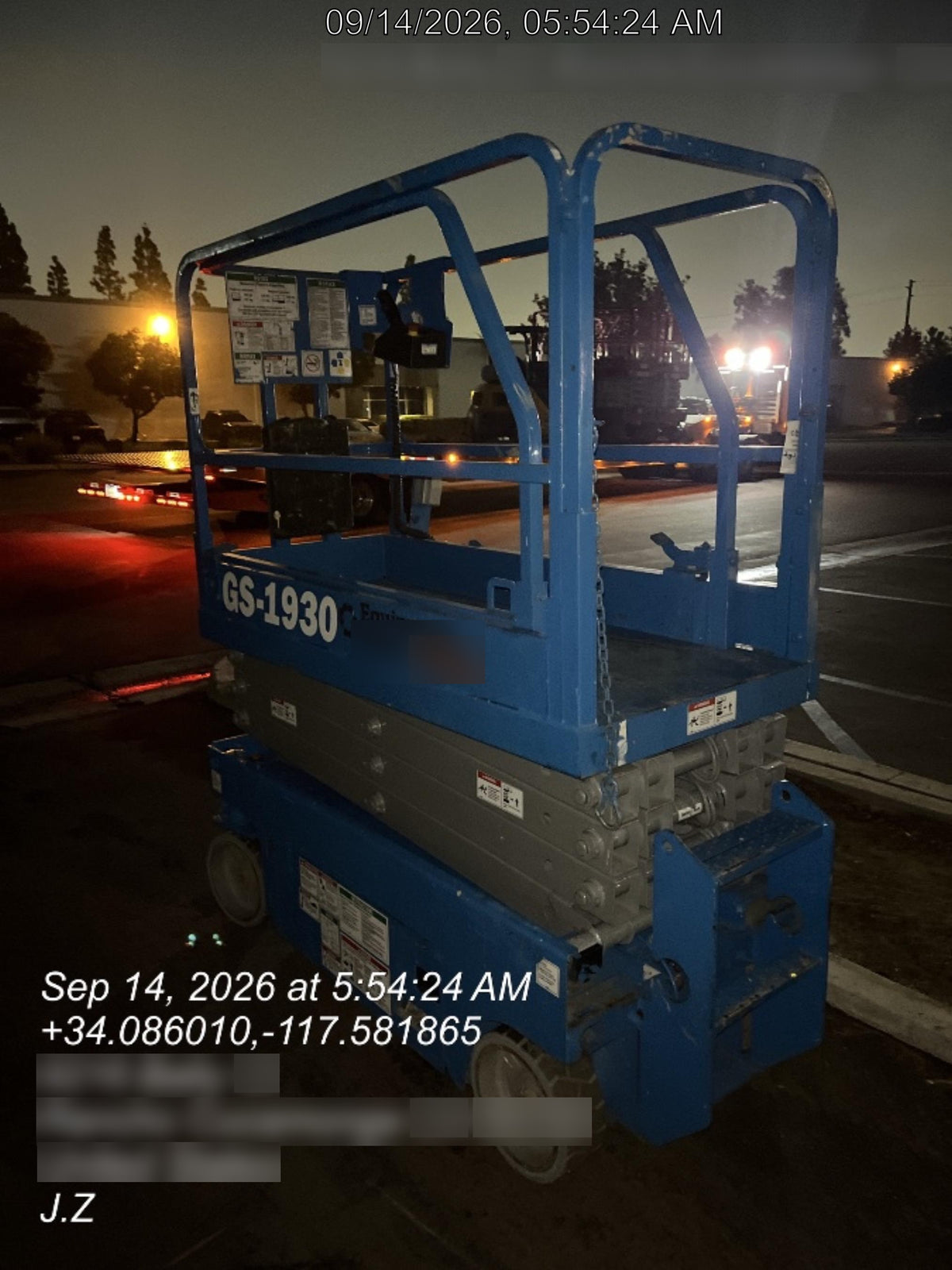 2019 Genie GS-1930 Fixed rails with chain Entry