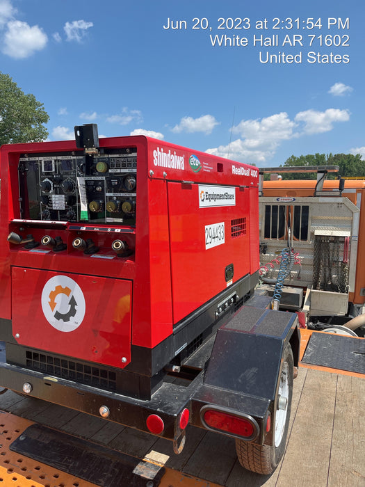 2023 Shindaiwa DGW400MDL Kubota D902 Engine, 23 HP, Dual Op Welder, Wire, Arc, Droop Stick, Tig, and CC Stick Functionality, Simulphase, 3 Phase and 1 Phase Gen Output, Single Axle NB Trlr, Slr Trckl Chrg 12V 12W, Fire Ext