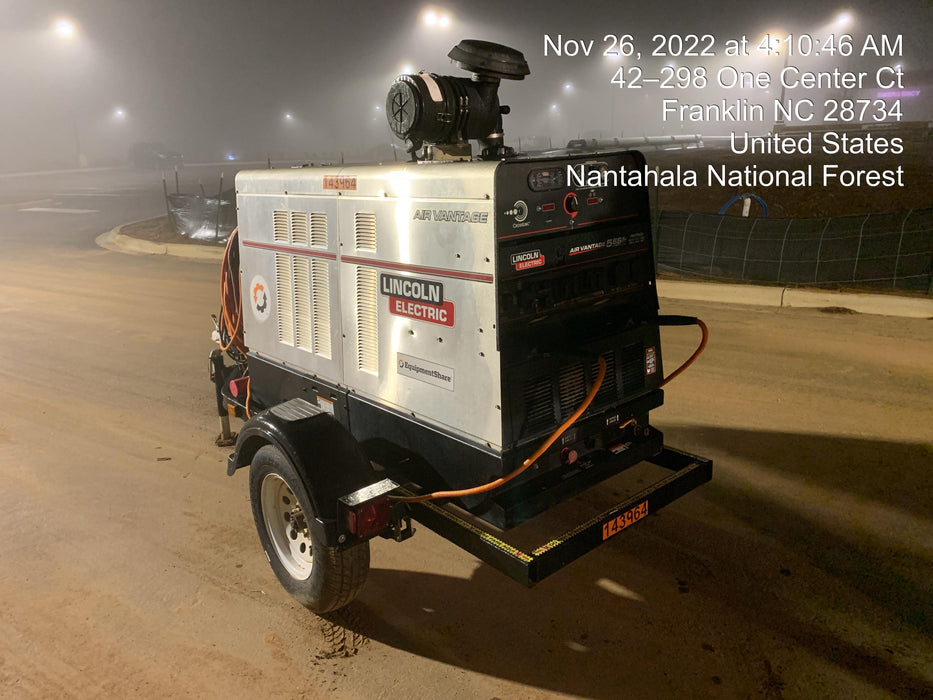 2021 Lincoln Electric Air Vantage 566 Air Vantage 566X Ready Pak 3 (includes trailer, cable rack, fender light kit); no telematics