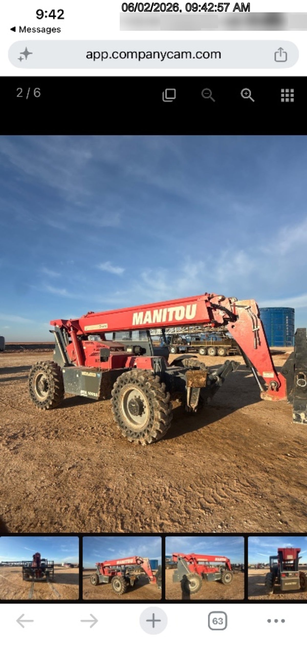2018 Manitou MTA10055 Manitou MTA10055 - Canopy, Worklights, Beacon, 66" Carriage, 60" Forks, Solid Tires, Aux Hydraulics
