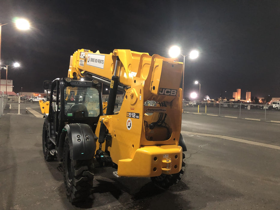 2020 JCB 512-56 Canopy, 74 HP, Solid Tires, STD Worklight, Beacon, Aux Hydraulics, Lifting Eye, Backup Alarm w/66" Carriage, 60" Forks
