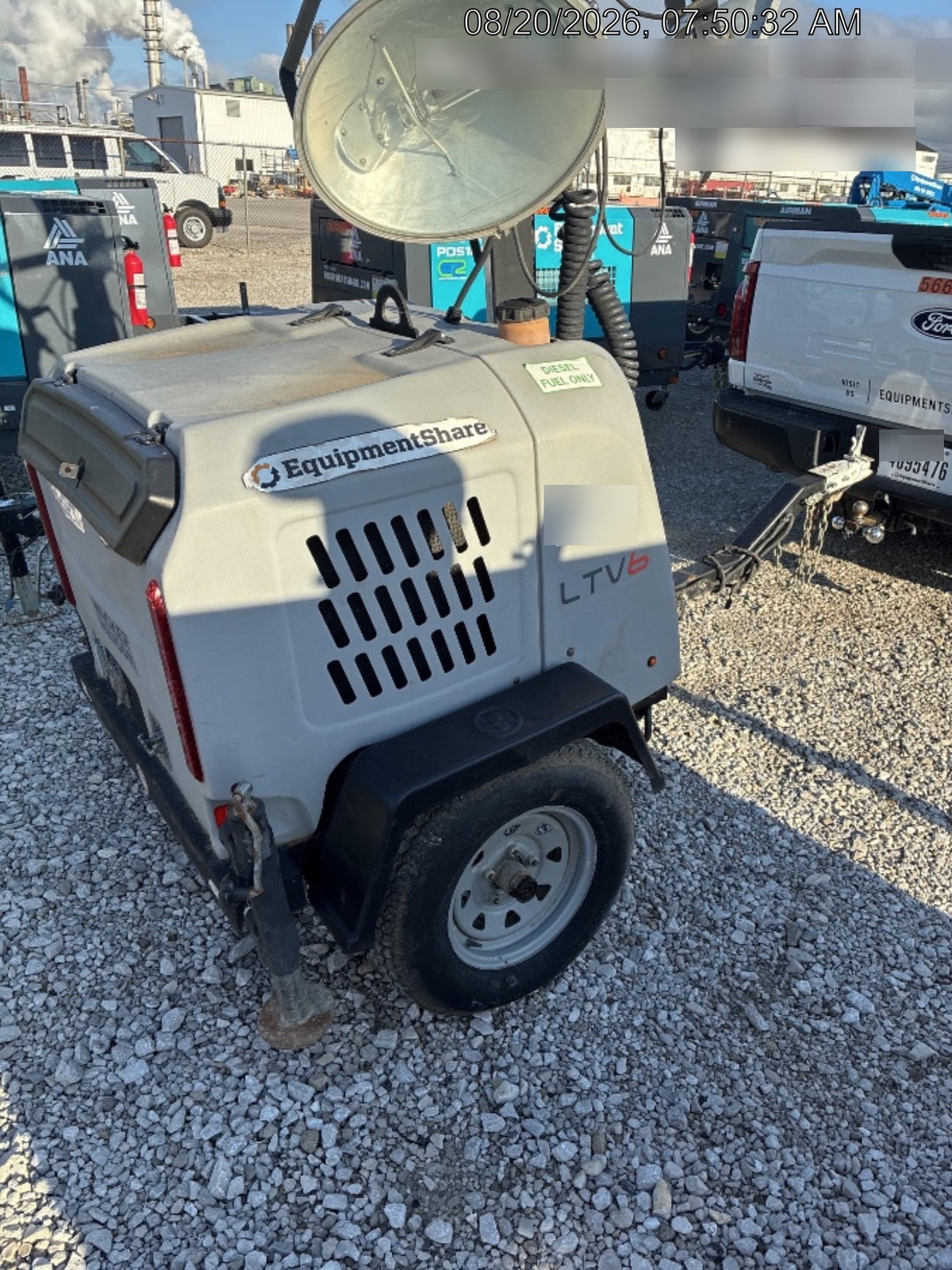 2019 Wacker Neuson LTV6L-MH Wacker Neuson LTV6L Mobile Light Tower w/Fuel Level Sensor Installed