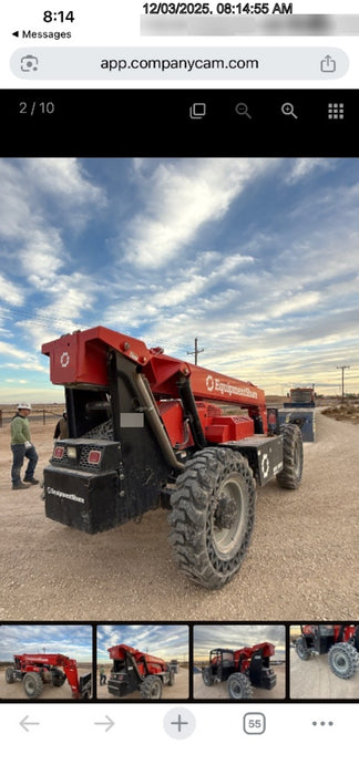 2019 Manitou MTA10055 Canopy, 120 HP, Solid Tires, Work Lights, Lift Hook, Auxiliary Hydraulics 66" Carriage and 60" Forks