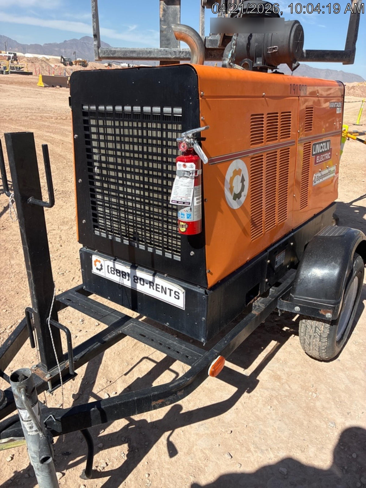 2021 Lincoln Electric Vantage 549X Ready Pak 3, ORANGE (includes trailer, cable rack, fender light kit)