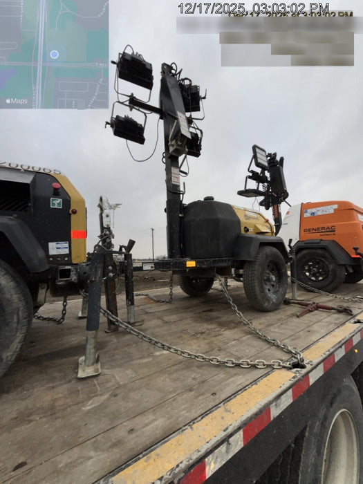 2022 Allmand NLV3GR (4) LED Light Fixture 350W, 23' Vertical Mast, 3kW Prime, Towable, Deep Sea L401, Leveling Jacks, Yanmar T4F 5.8hp