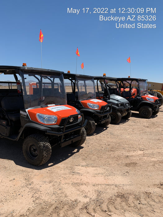 2022 Kubota RTV-X1140W-H Plastic Canopy, Windshield Acrylic Clear, LED Strobe Light, Wire Harness Kit, Back up Alarm